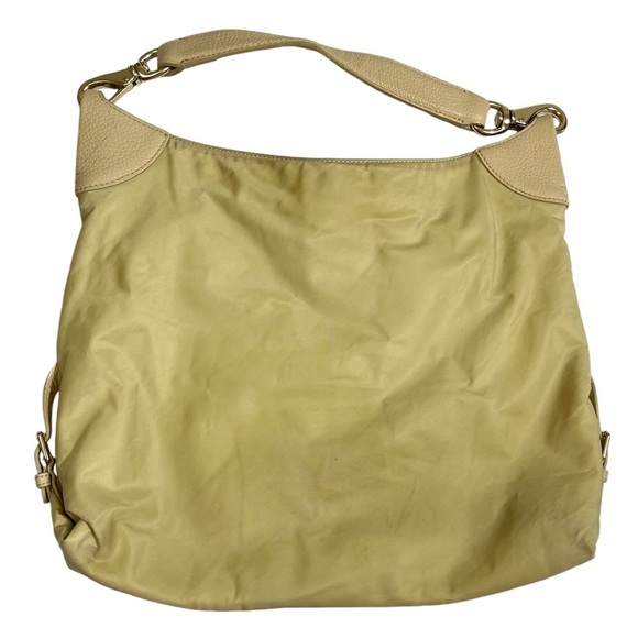 Dooney & Bourke Tan/Cream Hobo Satchel Bag, Nylon & Leather - Picture 4 of 16